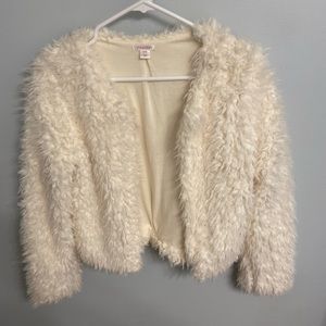 White Faux Fur Shrug Jacket